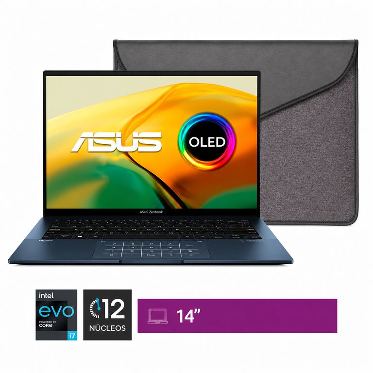Notebook Zenbook 14 OLED UX3402ZA Intel Core i7 16GB RAM 512GB SSD 14" 2.8K OLED