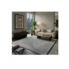 GENERICO - ALFOMBRA JACQUARD 160X200 GRIS RELIVE MODELO HARVER MODERNA ELAGANTE DECORATIVA