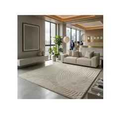 GENERICO - ALFOMBRA JACQUARD 160X200 BEIGE RELIVE MODELO HARVER MODERNA ELAGANTE DECORATIVA