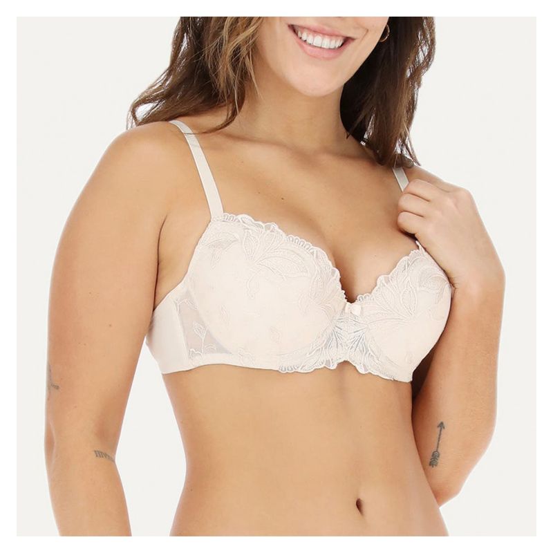 FLORES - Sostén Balconet Doble Push Up Mujer Flores