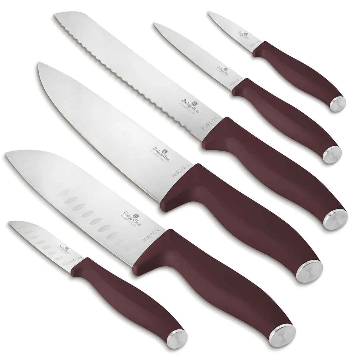 BERLINGER HAUS - CUCHILLOS ACERO INOXIDABLE SET DE DE 6 PZS BURGUNDY EDITION
