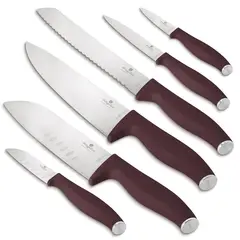 BERLINGER HAUS - CUCHILLOS ACERO INOXIDABLE SET DE DE 6 PZS BURGUNDY EDITION