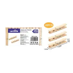 GENERICO - PINZAS PARA TENDER DE MADERA 20PCS