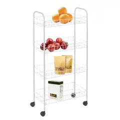 GENERICO - Carrito Organizador 4 Estantes Frutas Verdura con Ruedas