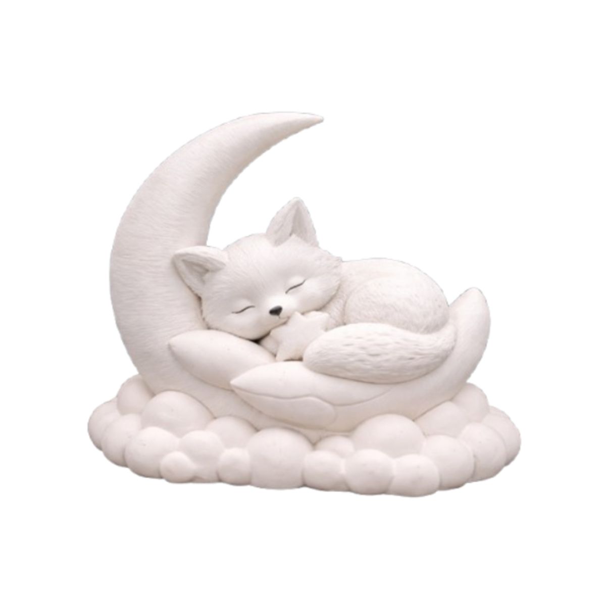 GENERICO - Escultura Decorativa- Zorro Durmiendo en la Luna