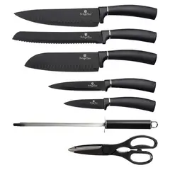 BERLINGER HAUS - CUCHILLOS ACERO INOXIDABLE SET DE 8 PZS CON ATRIL METALLIC COLLECTION