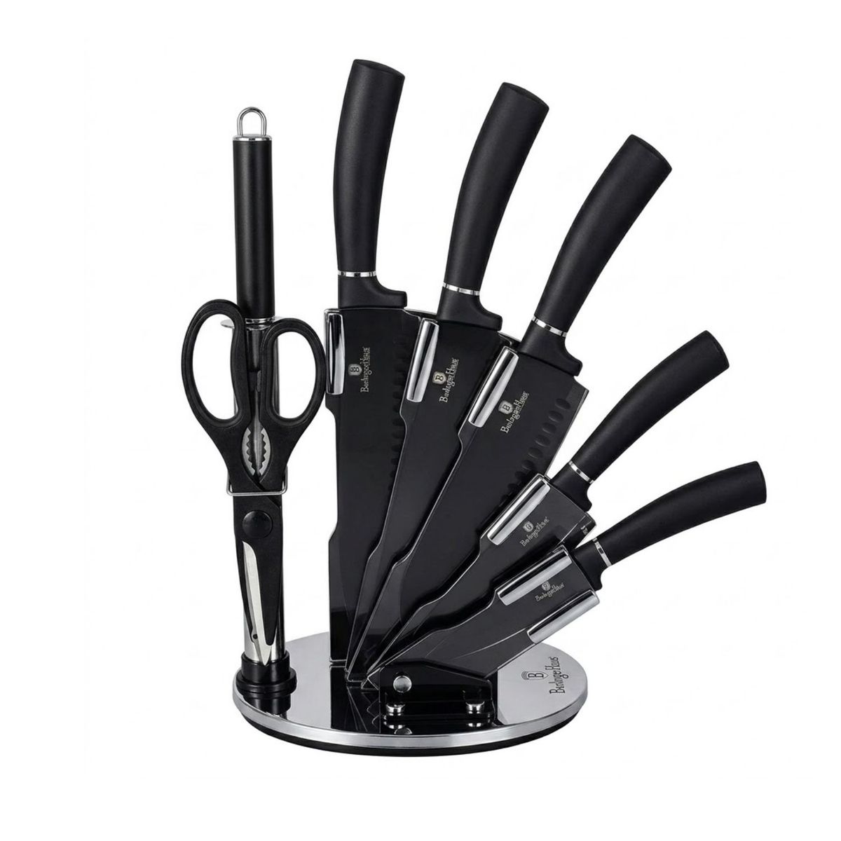 BERLINGER HAUS - CUCHILLOS ACERO INOXIDABLE SET DE 8 PZS CON ATRIL METALLIC COLLECTION