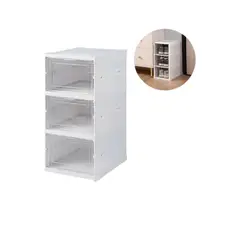 GENERICO - Zapatera Organizador Caja Apilable Para Zapatos 3 Niveles Color Blanco