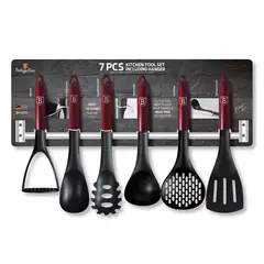 BERLINGER HAUS - UTENSILIOS DE NYLON SET DE 7 PZS + BARRA , COLOR ROJO.