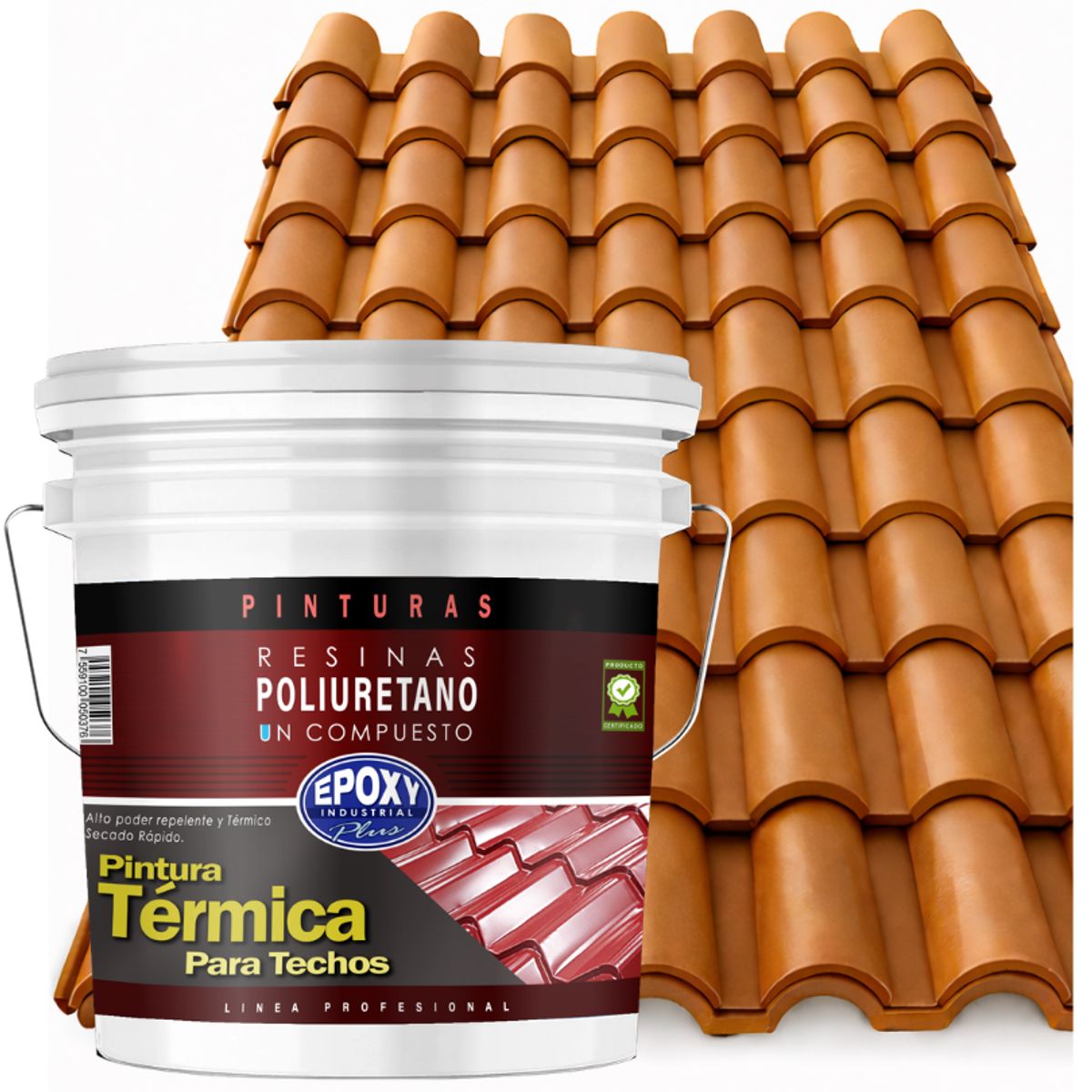 PINTURA TERMNICA TECHOS EVITA CONDENSACIÓN - AISLANTE Y ANTI CALOR - TINETA 10L - ARENA, marca EPOXY - Foto Principal