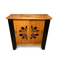 MARFELD MUEBLES - ARRIMO DE MADERA PUERTA CORREDIZAS LARGAS CAFE NEGRO
