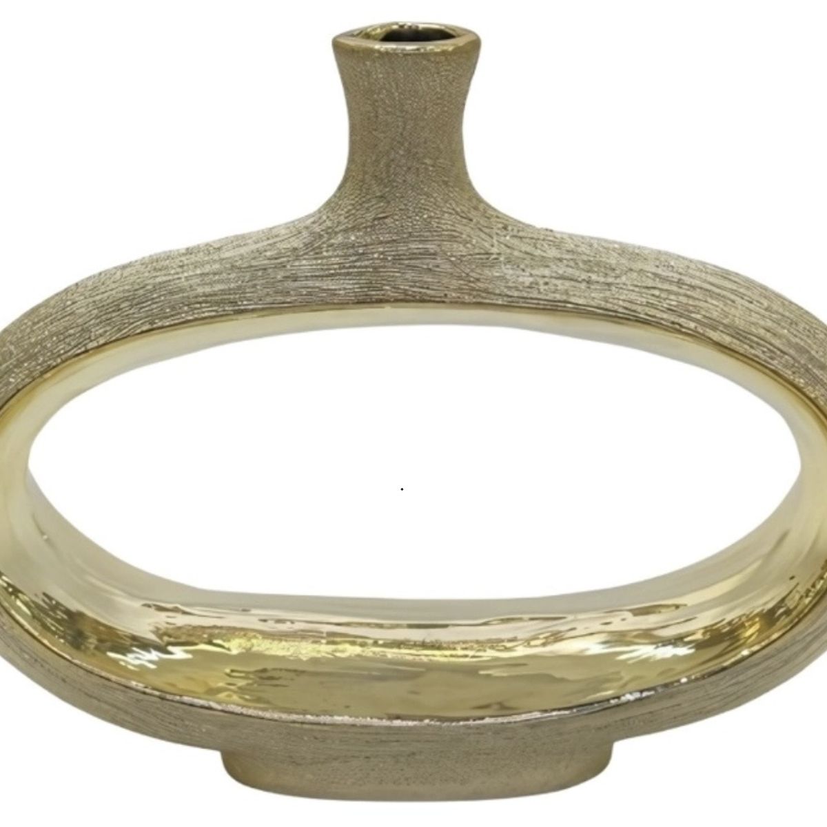 GENERICO - Jarrón Decorativo Moderno Dorado Texturizado