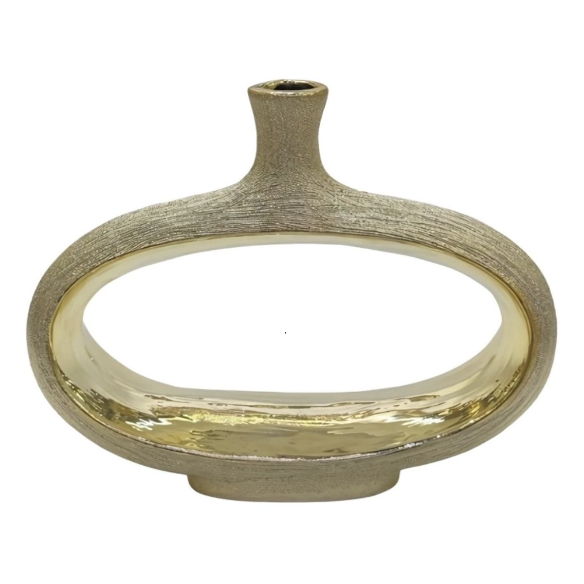 GENERICO - Jarrón Decorativo Moderno Dorado Texturizado