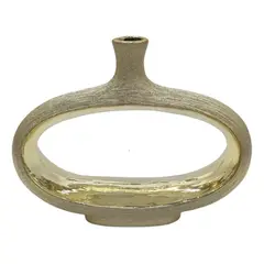 GENERICO - Jarrón Decorativo Moderno Dorado Texturizado