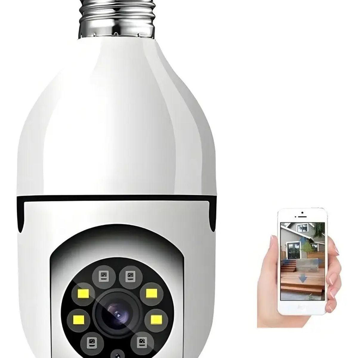 GENERICO - Camara Ip Ampolleta Motorizada 360° E27 Vision Nocturna. Color Blanco