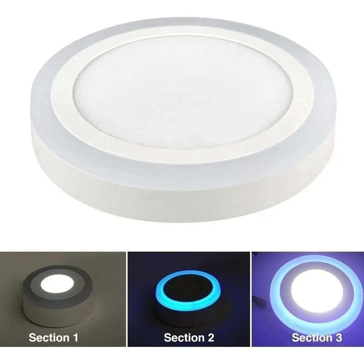 GENERICO - Pack X10 Foco Led Plafón Led Bicolor Sobrepuesto 6w+3w