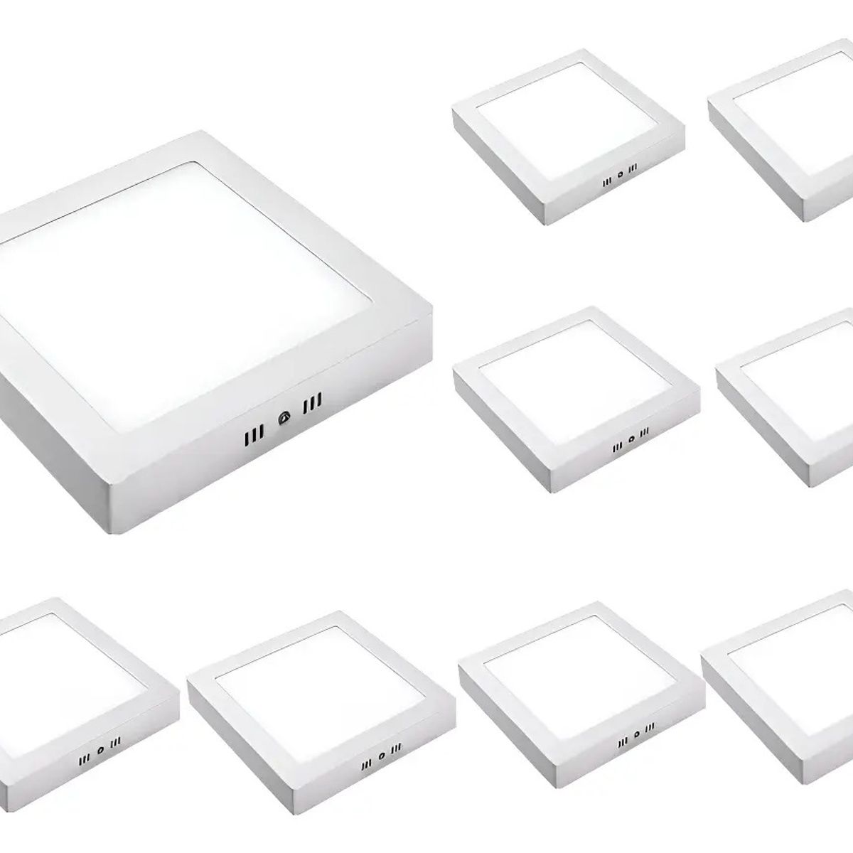GENERICO - Pack de 10 Plafones LED Cuadrados de 6W Cálidos para Techo