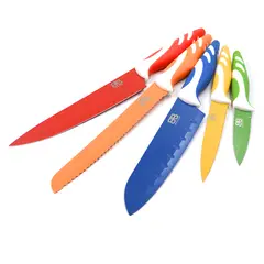 BYB - CUCHILLOS DE COCINA COLORES SURTIDOSET DE 5 PIEZAS