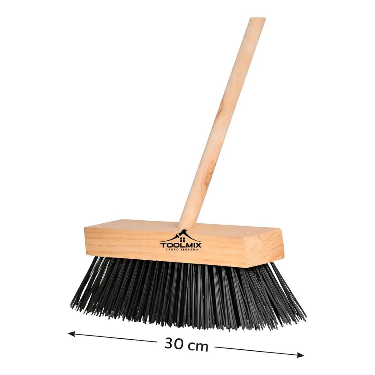 GENERICO - Escobillon Municipal Industrial Con Mango De Madera 30 Cm