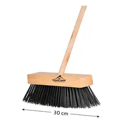 GENERICO - Escobillon Municipal Industrial Con Mango De Madera 30 Cm