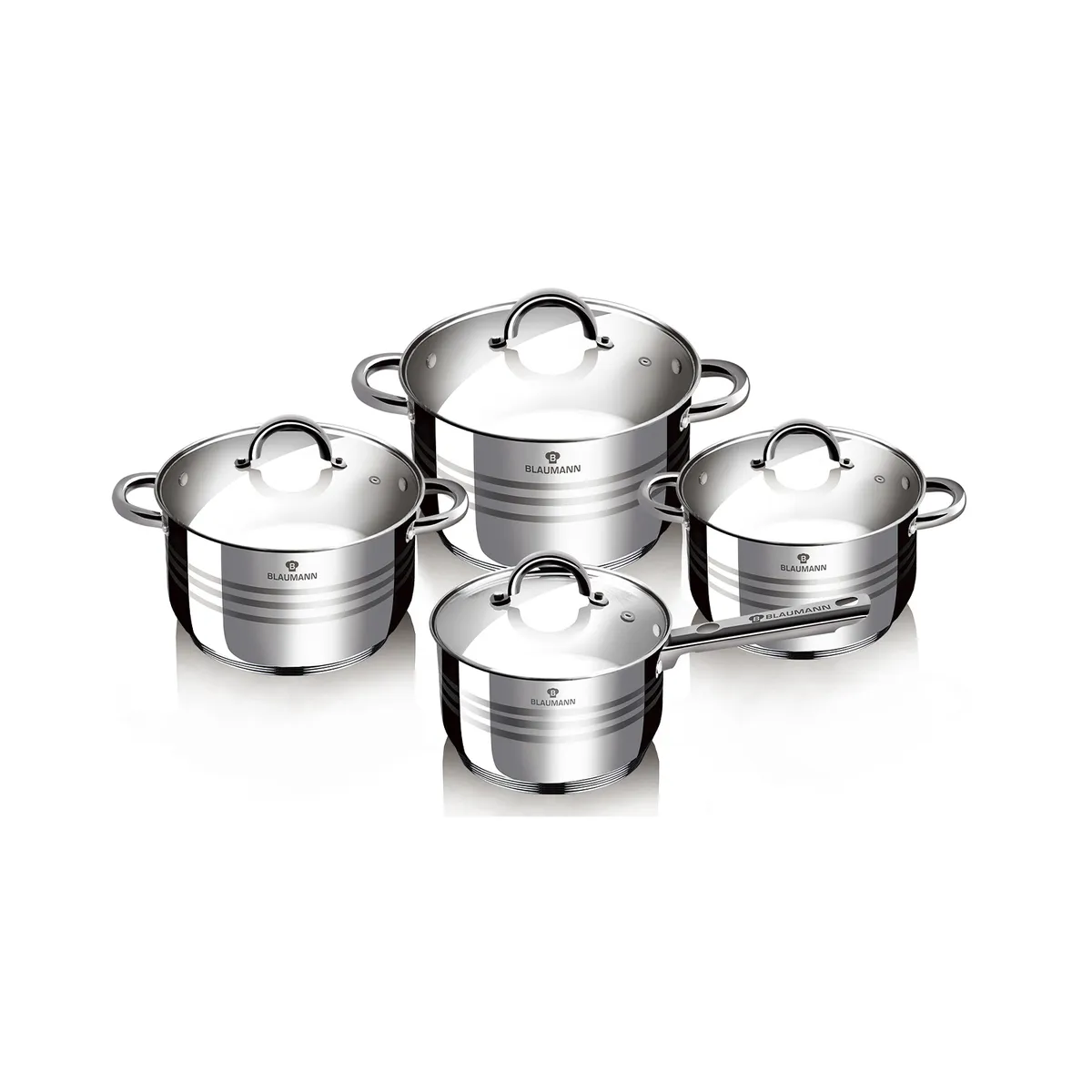 BLAUMANN - BATERIA DE ACERO INDUCCION SET DE 8 PIEZAS LINEA GOURMET
