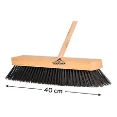 GENERICO - Escobillon Municipal Industrial Con Mango De Madera 40 Cm