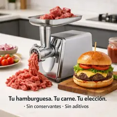 MOVI - Moledora de Carne Eléctrica – Profesional - Ideal Para Hamburguesas Caseras – 1,5 kg/min -3 Grosores