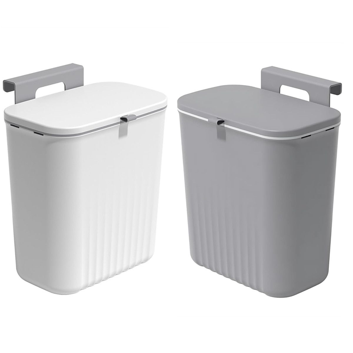 KUANGYE - 2X Basurero 9l Cubo Recolector Con Tapa Compacto