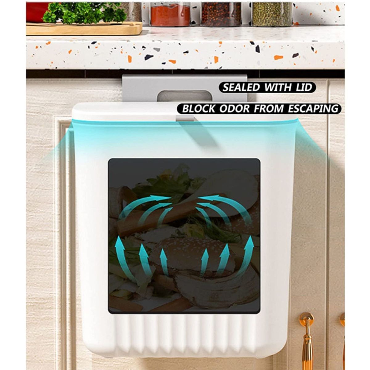 KUANGYE - 2X Basurero 9l Cubo Recolector Con Tapa Compacto