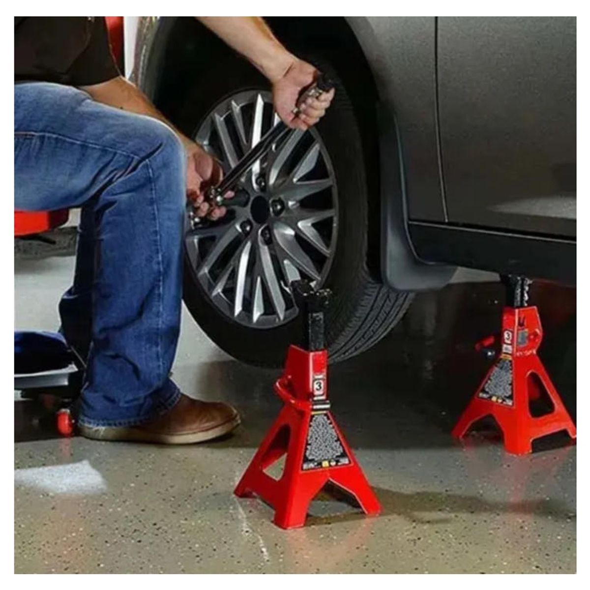 ATURE - Set De 2 Caballete Auto De 3 Toneladas Para Auto Herramienta
