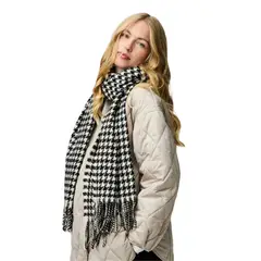 OMAS - Bufanda Echarpe Pashmina Diseño Pata de Gallo (Houndstooth)   72x210 cm