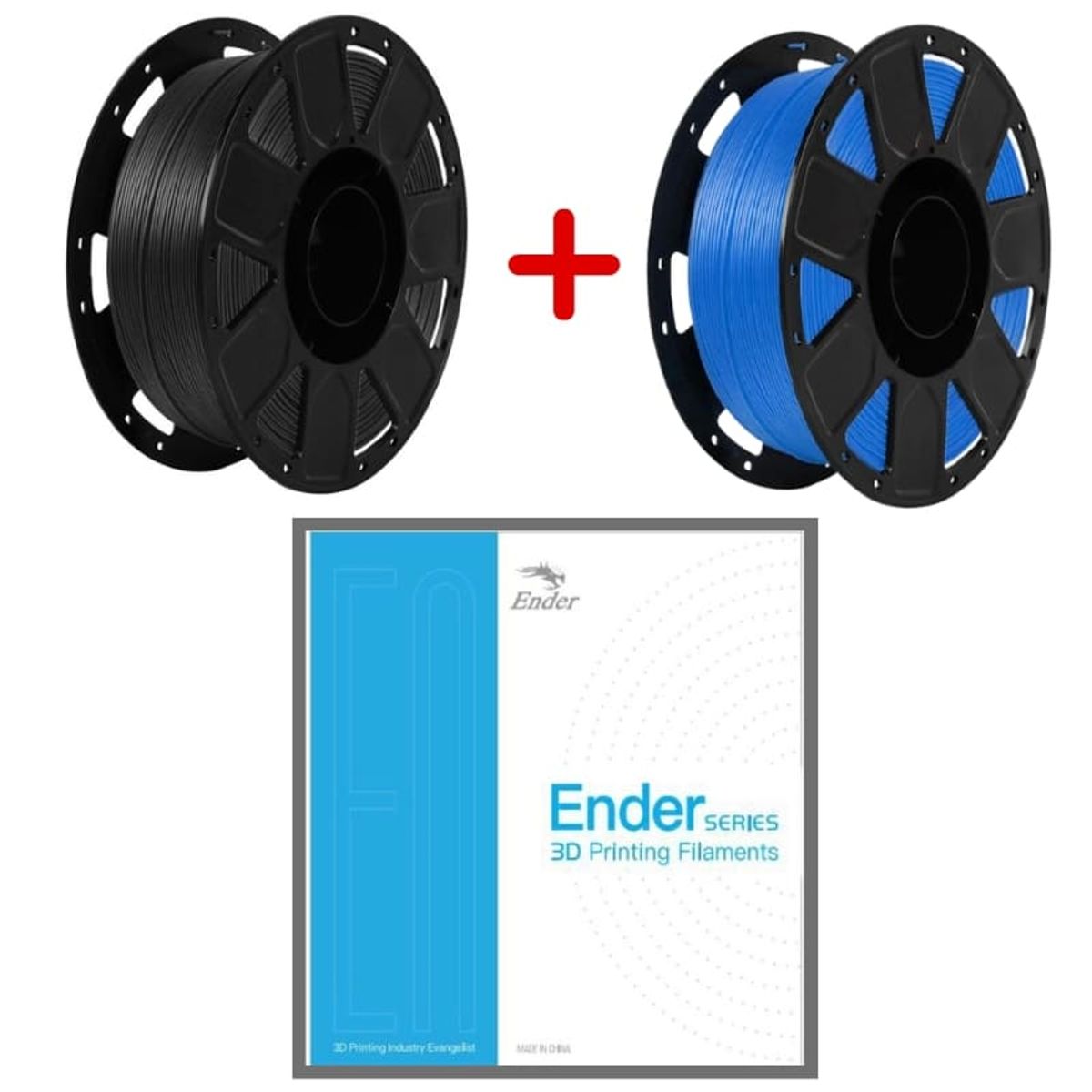 ENDER - Pack Filamento PLA Negro + Azul 1kg Ender - Filamentos