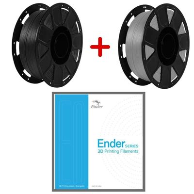 Ender Pack Filamento Pla Negro + Gris 1Kg - Filamentos