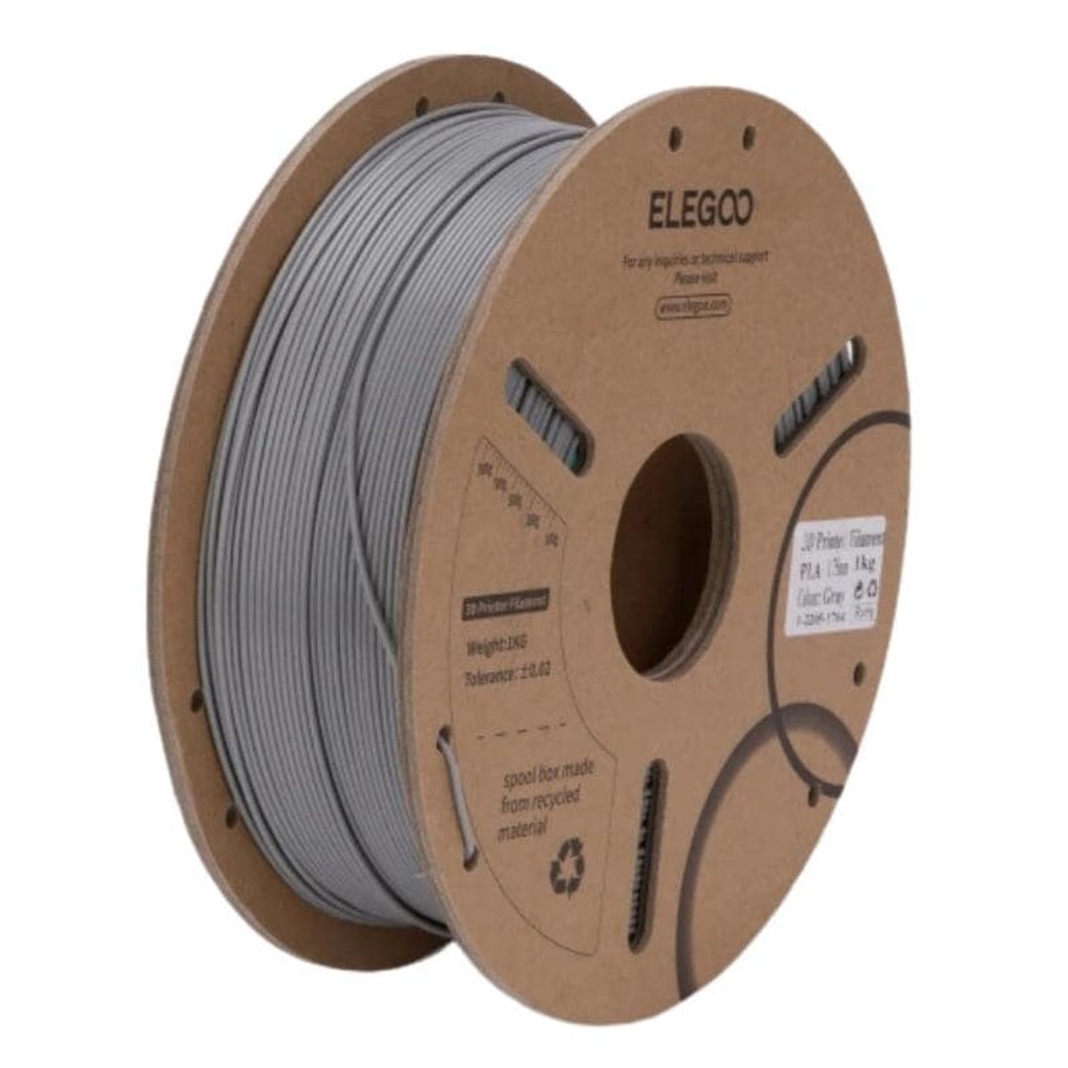 ELEGOO - Filamento PLA Gris 1kg Elegoo - Filamentos