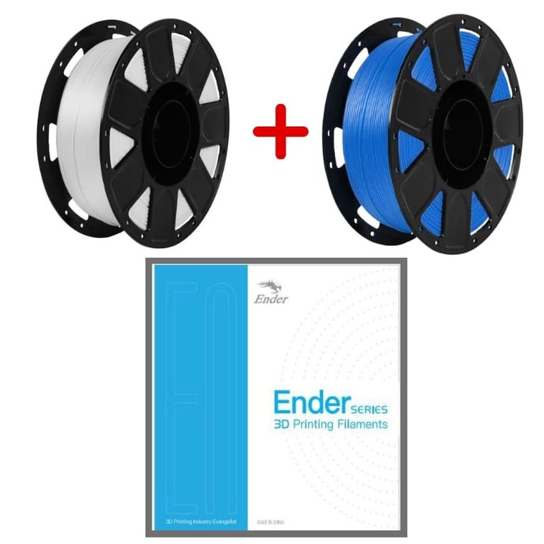 Pack Filamento PLA Blanco + Azul 1kg Ender - Filamentos