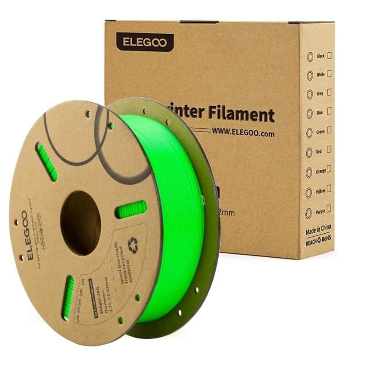 ELEGOO - Filamento PLA Verde Fluor 1kg Elegoo - Filamentos