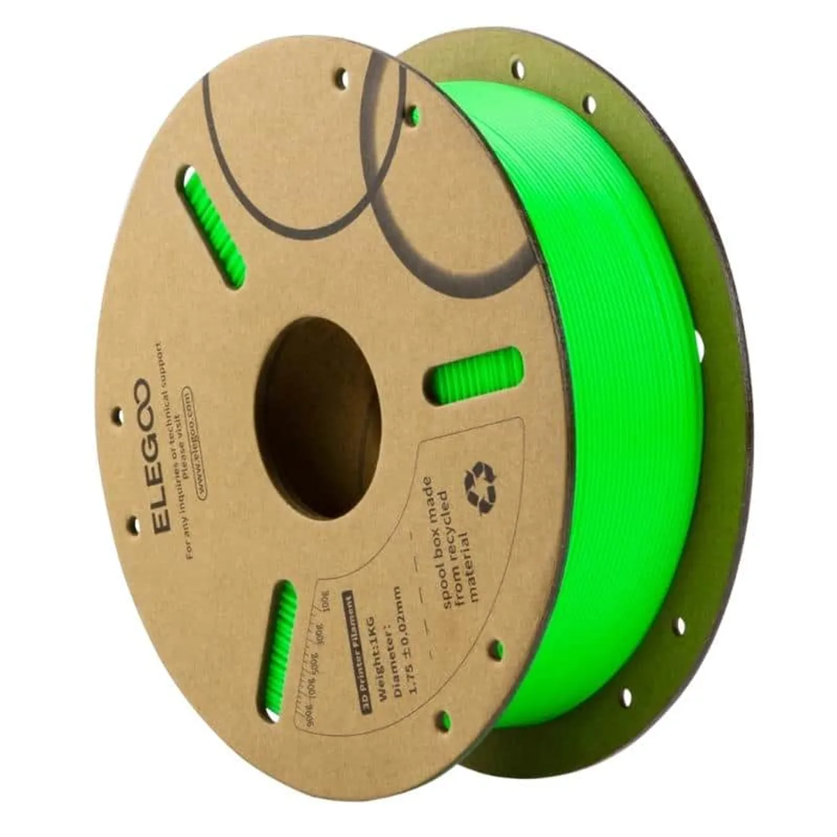 ELEGOO - Filamento PLA Verde Fluor 1kg Elegoo - Filamentos