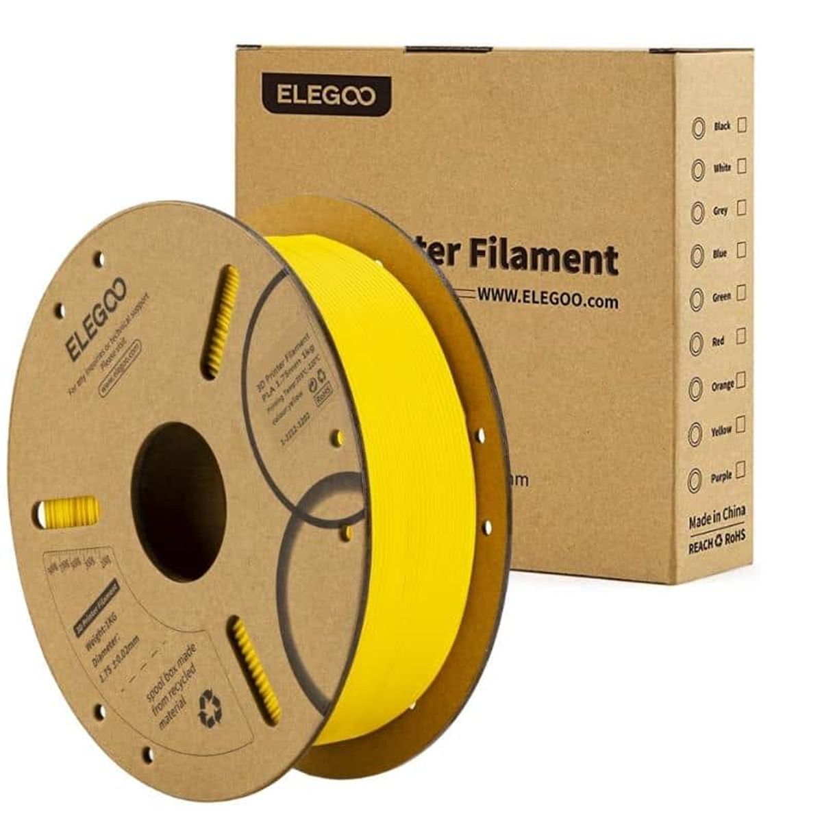 ELEGOO - Filamento PLA Amarillo 1kg Elegoo - Filamentos