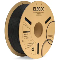 ELEGOO - Filamento PLA+ Negro 1.75mm para Impresora 3D de Alto Rendimiento 330m