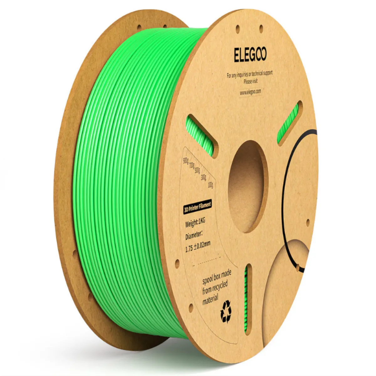 ELEGOO - Filamento PLA+ Verde Claro 1kg Elegoo - Filamentos
