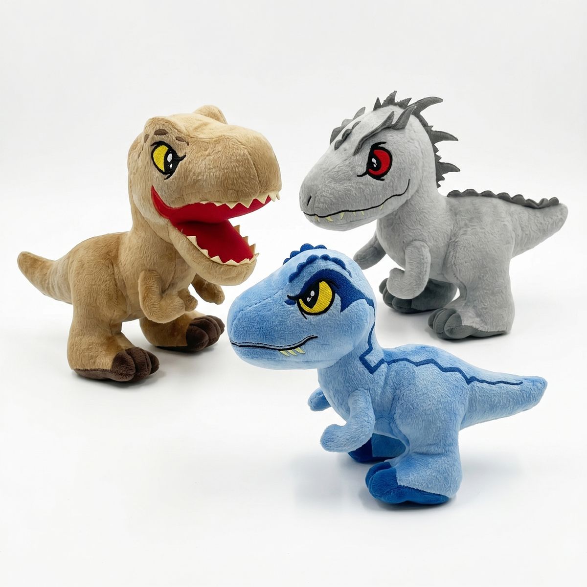 JURASSIC WORLD - Pack x3 Peluches Jurassic World Colección Completa
