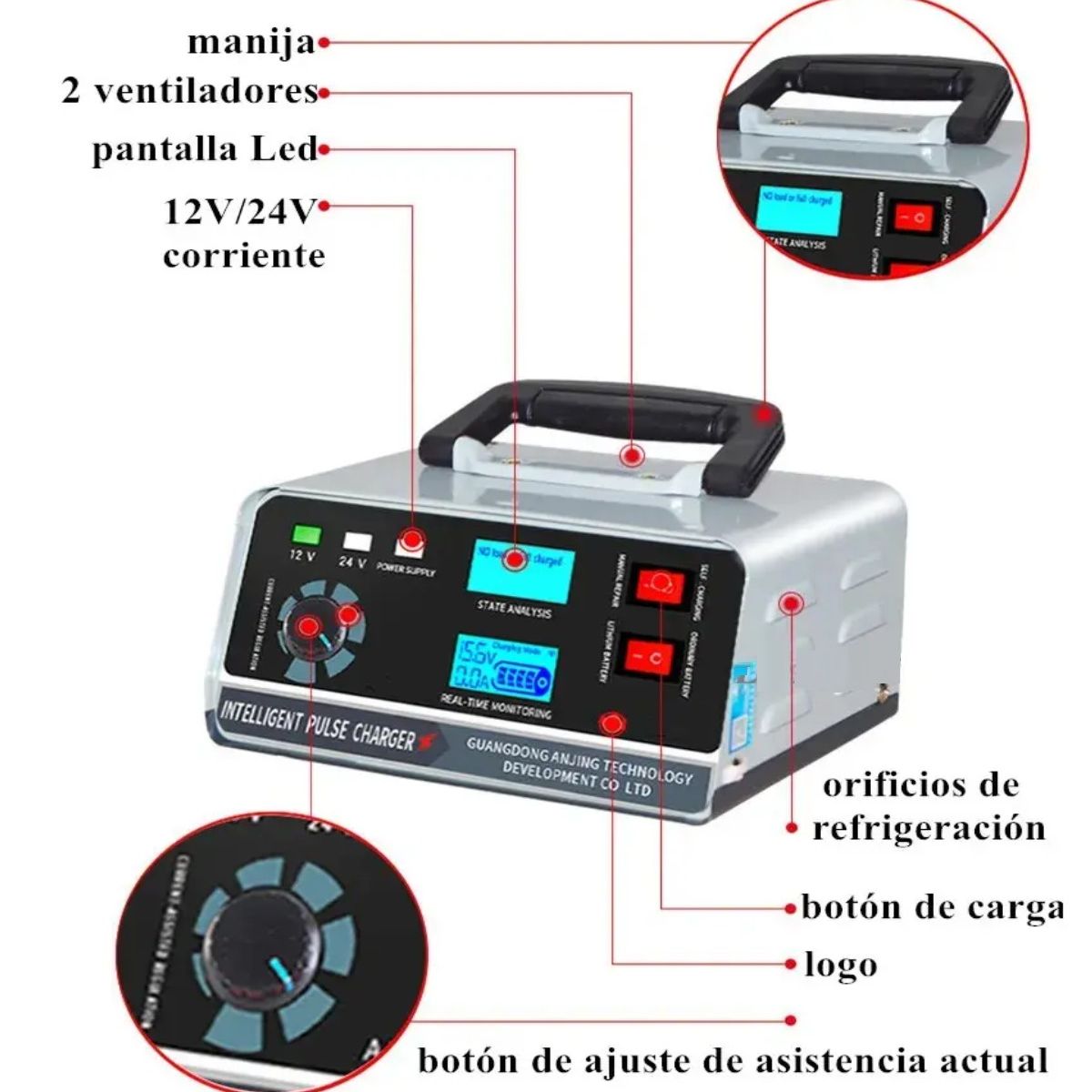 GENERICO - Cargador De Batería Auto Camión Barco Moto Smart 1224v 400w Labg