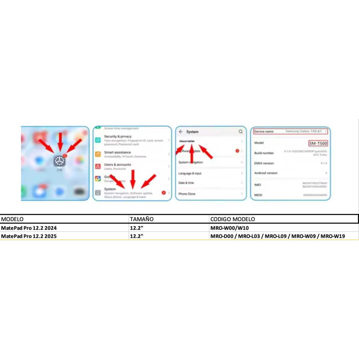 TECNOPALACE - Lámina de Vidrio para Huawei MatePad Pro 12.2
