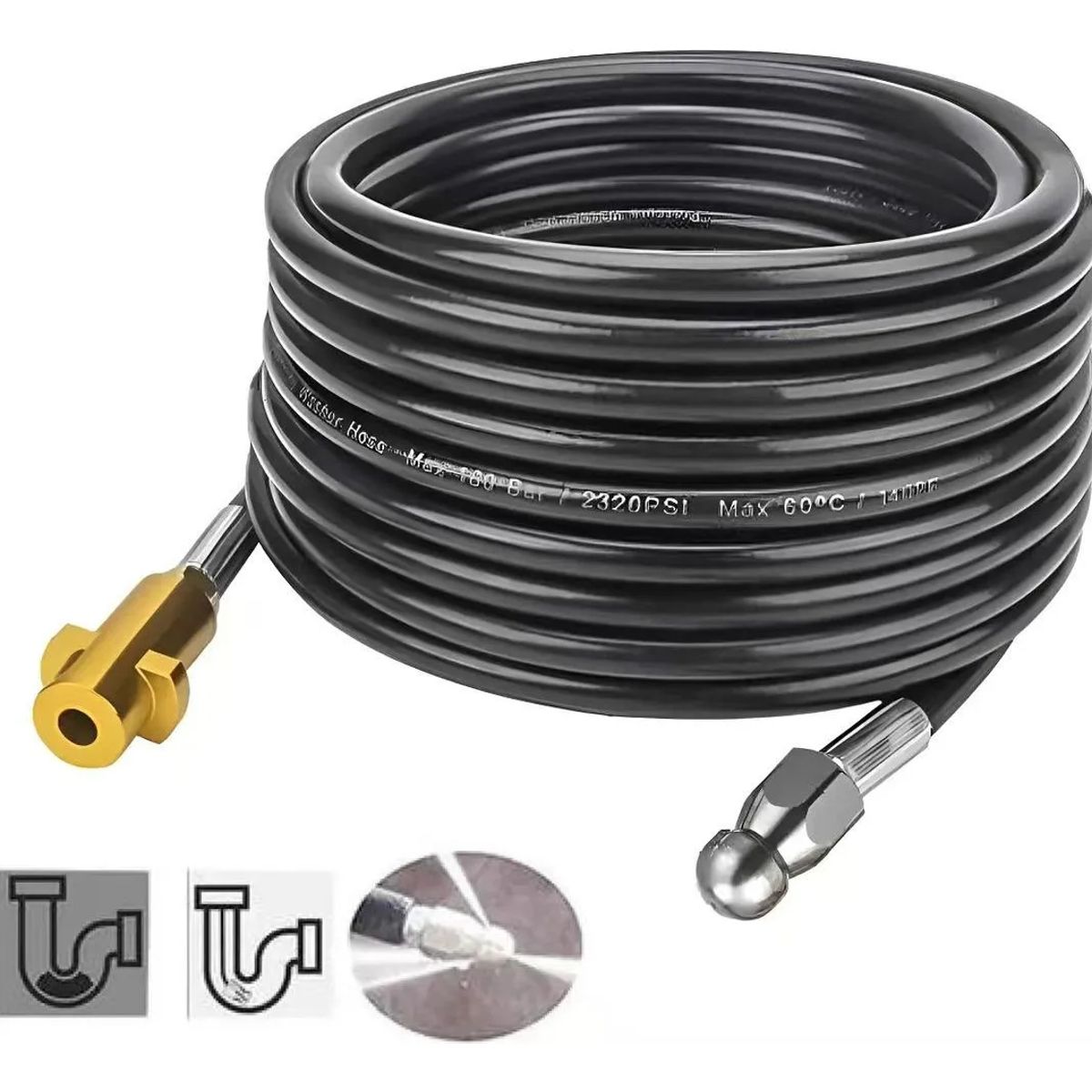 KUANGYE - Manguera 10mts Destape Alcantarillado Tuberías Para Karcher