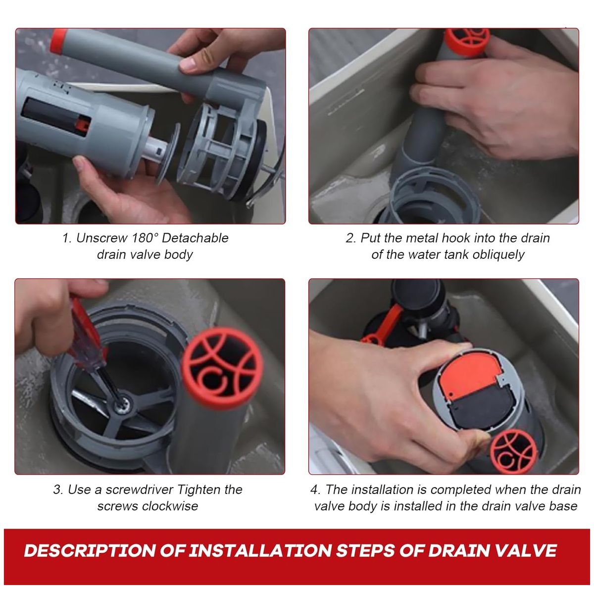 KUANGYE - Kit De Valvula Completo Para Estanque Con Botón Wc Fitting