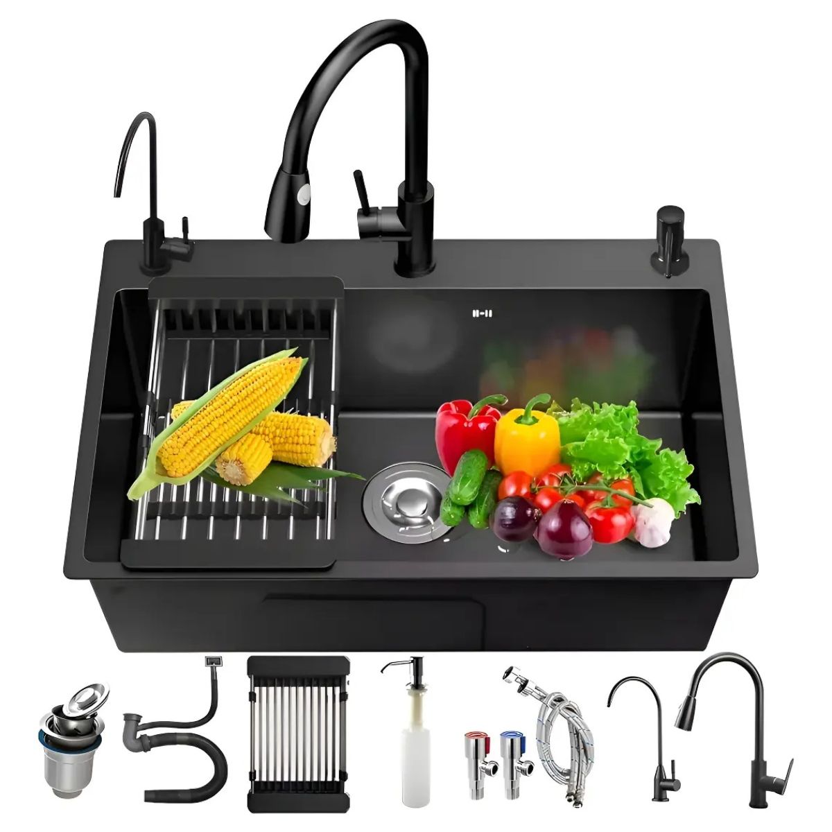 GENERICO - Combo Lavaplatos Empotrable 50x45cm 304 Acero + Accesorios