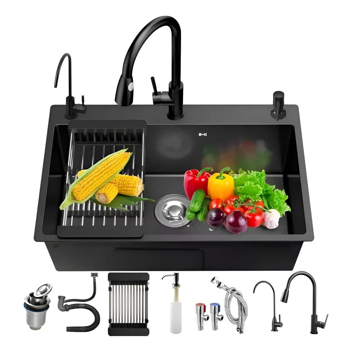 GENERICO - Combo Lavaplatos Empotrable 50x45cm 304 Acero + Accesorios