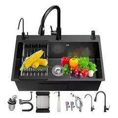 GENERICO - Combo Lavaplatos Empotrable 50x45cm 304 Acero + Accesorios