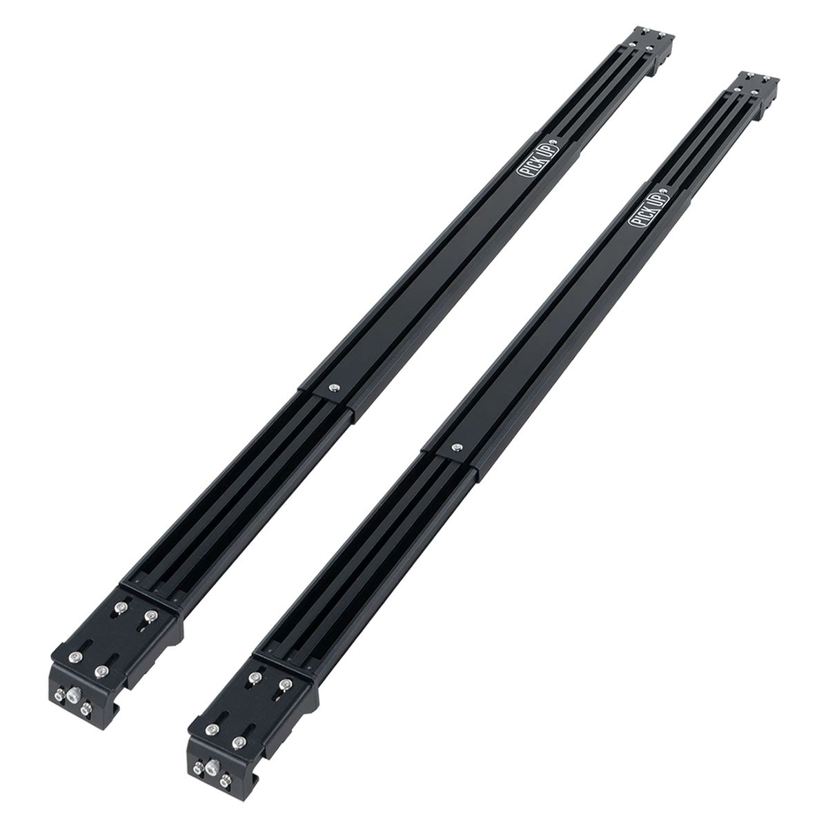 PICK UP - Barras de Techo Transversales Premium Black Ajustables 160cm 100kg Railing Elevado