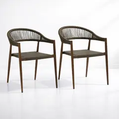 KLIK - Pack de 2 Sillas de Terraza Douce - Aluminio y Rattan